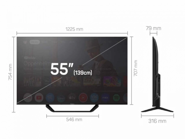 Televizor TESLA 65E655BUS/D-LED/65"/UHD/Smart/Google TV/crna