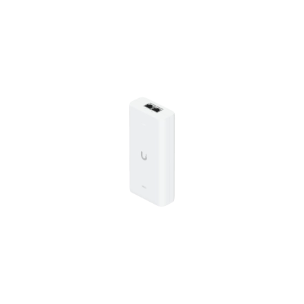 Ubiquiti UniFi 10G PoE+++ Adapter (90W), can power UniFi PoE+++ devices, reduce dependency on PoE switch power, and provide a Multi-Gigabit LAN connection, Contains RJ45 data input, AC cable with earth ground, and PoE+++ output