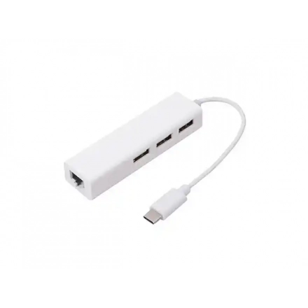 USB adapter-koverter TIP C - 3xUSB 3.0+RJ45 Linkom
