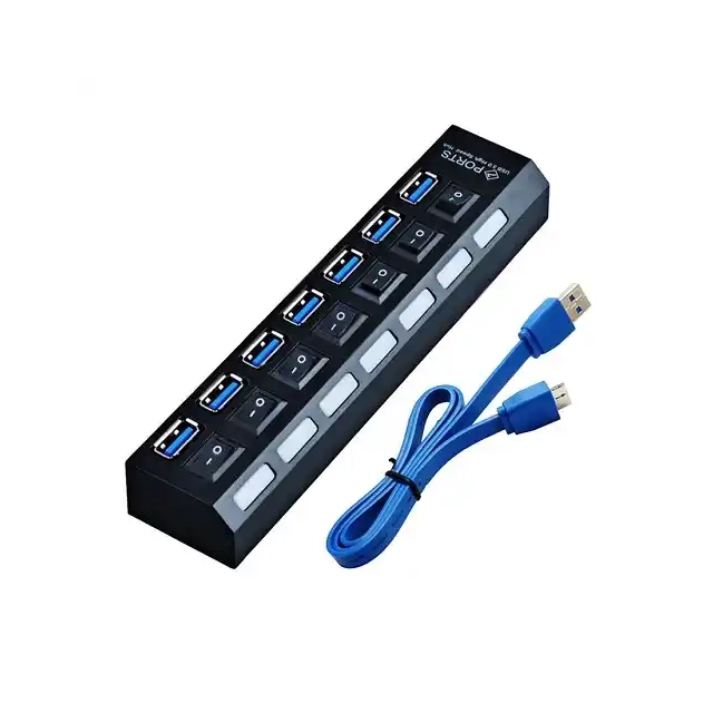 USB Hub 7 port Kettz KT-HUSB.74 3.0 Tip A Crni