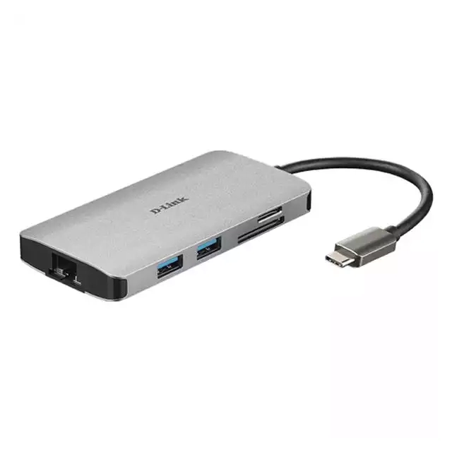 USB HUB DLink DUB-M810 USB-C HDMI 4K/USB A 3.0x3/RJ45/SD-microSD