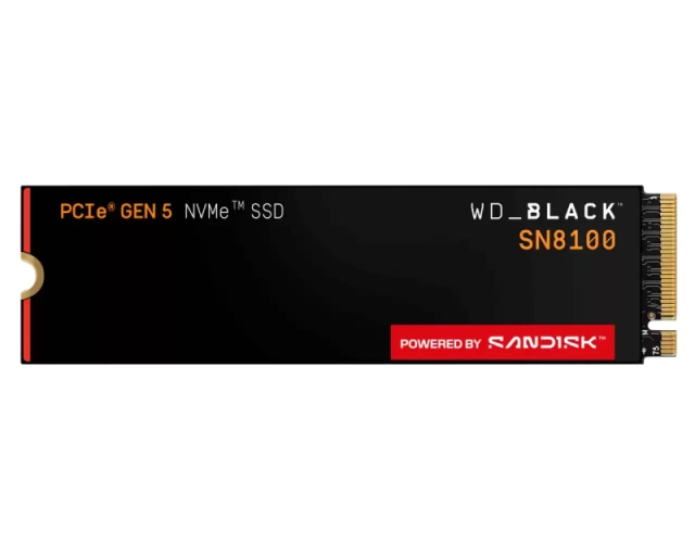 WD 1TB M.2 NVMe SSD Gen5 WDS100T1X0M SN8100 Black 