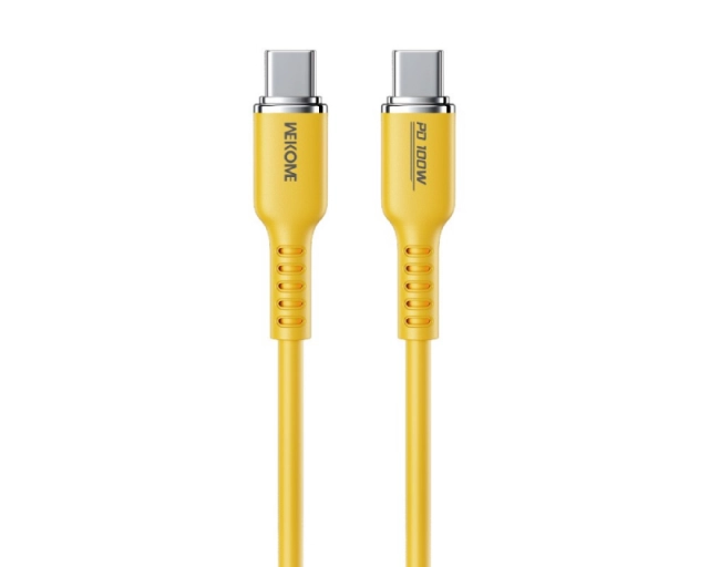 WEKOME WDC-11 Kabl 3.1 USB tip C M/M 1.2m, za Super brzo punjenje 100W/480Mbps, Silicon Soft, žuti 